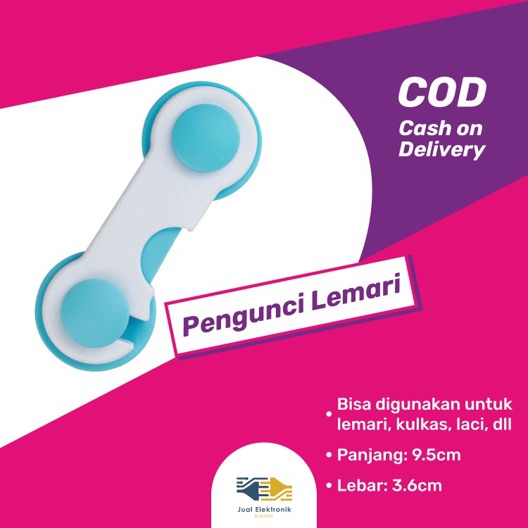 Pengaman Pintu Pengunci Lemari Safety Lock Serbaguna