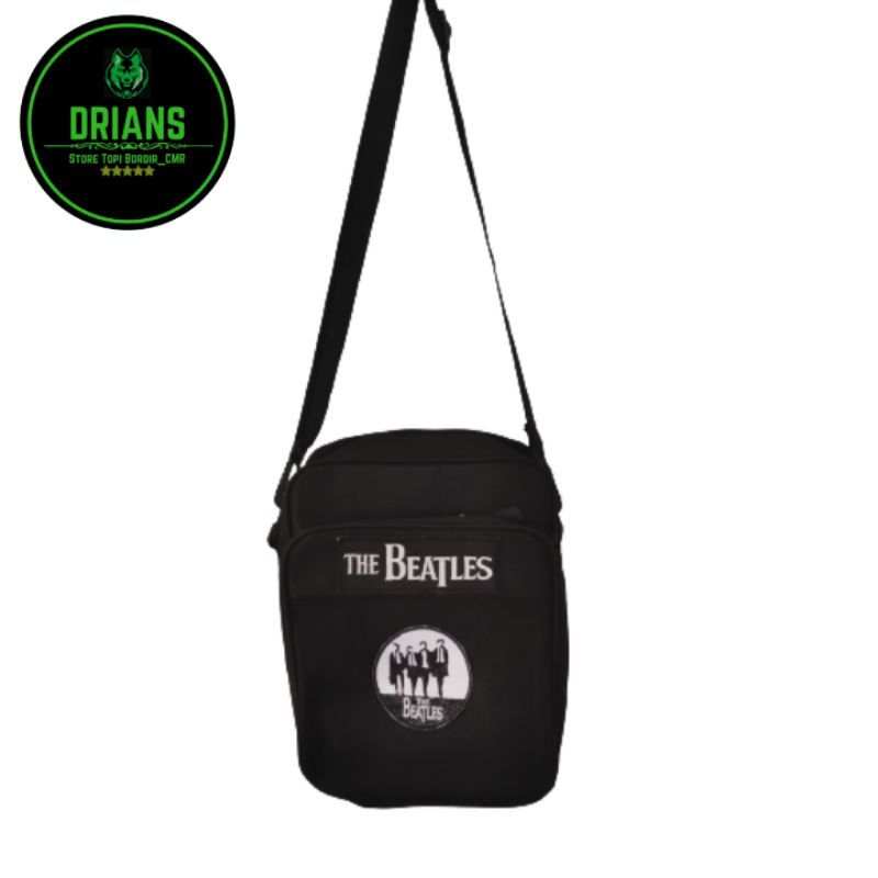 Tas selempang Pria dan Wanita Slimbag THE BEATLES + Free 1 topi Bordir The Beatles