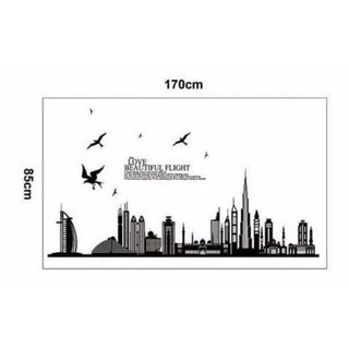 Stiker Dinding  Wallpaper  60x90cm Motif Karakter kota Dubai 