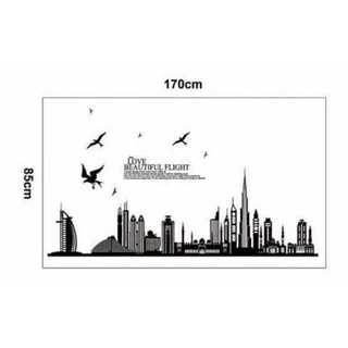 Stiker Dinding Wallpaper  60x90cm Motif Karakter kota Dubai 