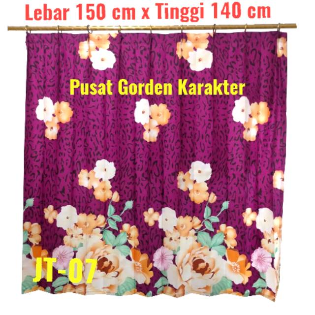 Gorden Jendela Tanggung 2 Kaca Minimalis Jendela Kamar 2 Lobang Daun Jendela Karakter Murah JT-07