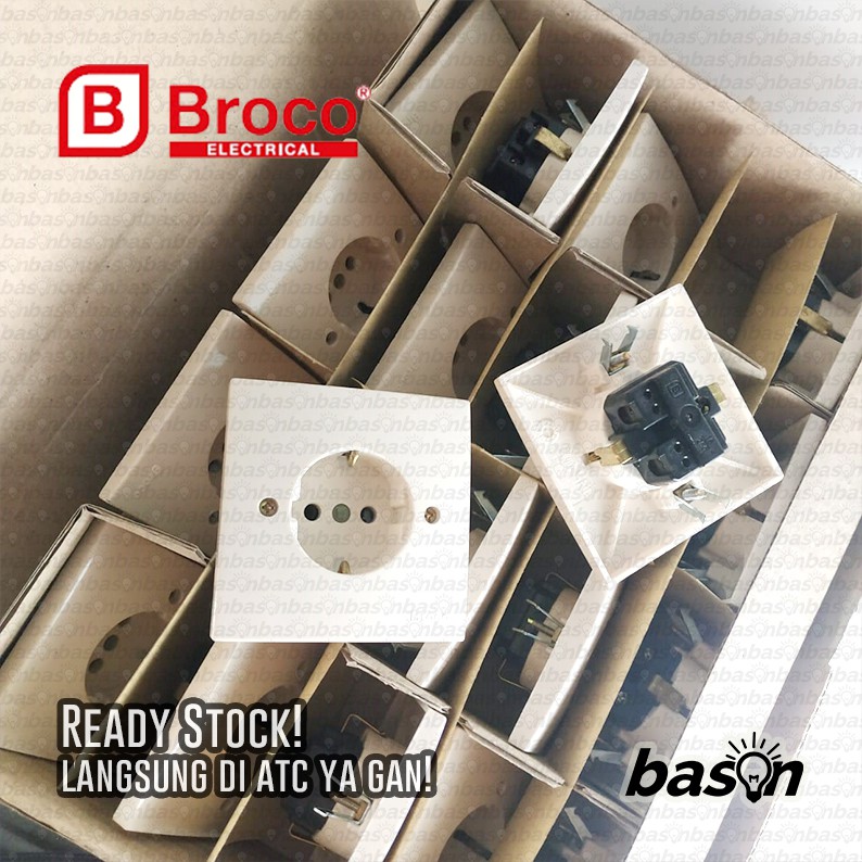 BROCO 6100 STD Socket Outlet 16A 250V Cream | Stop Kontak dengan arde