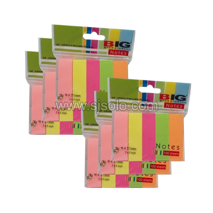 

PEMBATAS BUKU 3 x 2 INCHI KECIl 5 warna 100 sheet