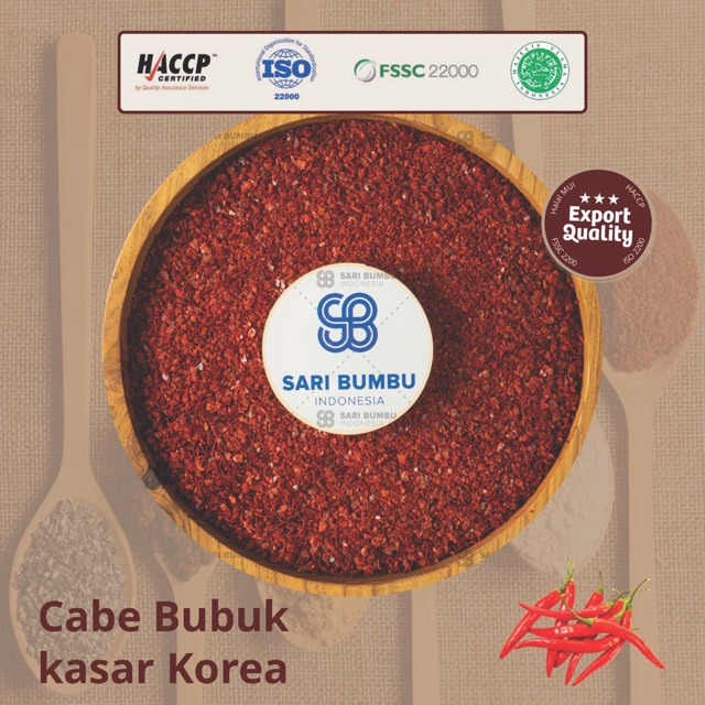 

Cabe Bubuk Korea Kasar 250 Gram / Gochugaru Granule KUALITAS EKSPOR PREMIUM
