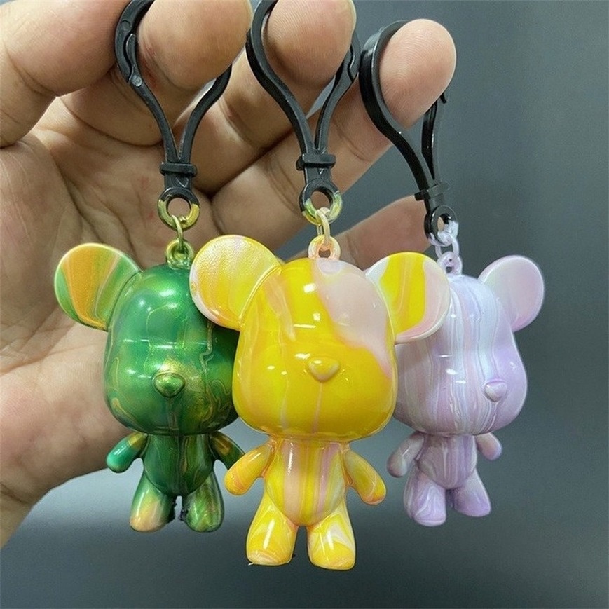 5pcs Gantungan Kunci Beruang Putih / Kaws DIY Ukuran 6.5cm