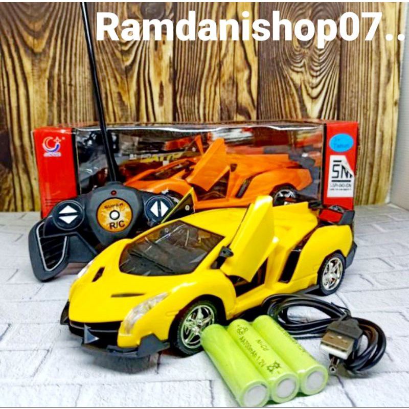 Mobil remote control Lamborghini buka pintu charger modern team terpercya