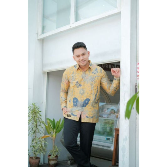 Kemeja Batik Pria Lengan Panjang M L XL XXL Baju Batik Pria Modern Batik Kerja Pria Batik Kantor Pria Seragam Batik