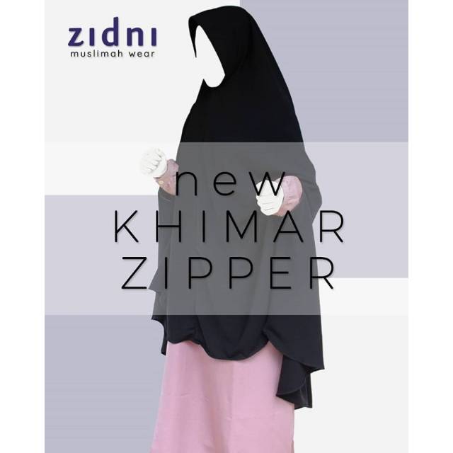 khimar zipper jetblack zidni sunnah (preloved)