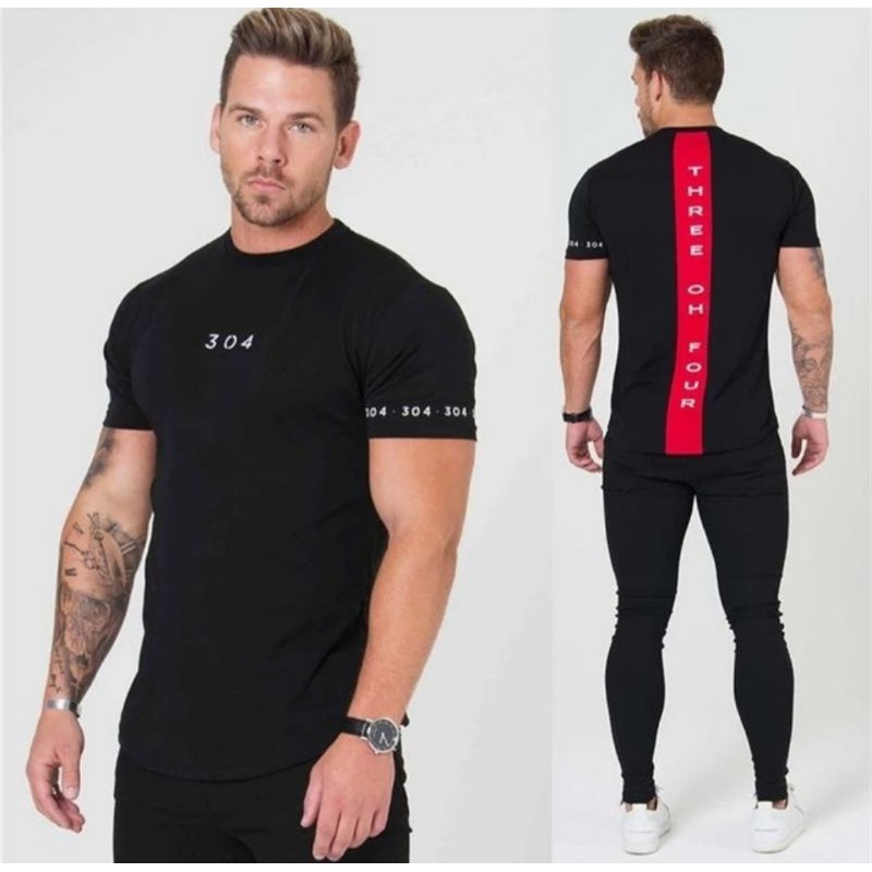Baju Olahraga Pria / Kaos Training Fitness Lengan pendek Slimfit