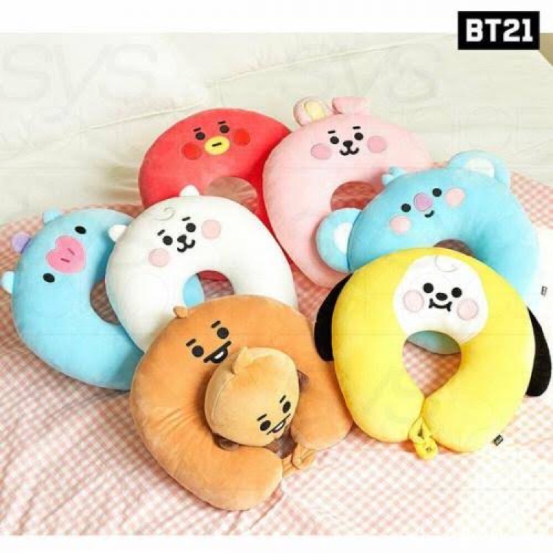 READY STOCK OFFICIAL BT21 NECK PILLOW CUSHION