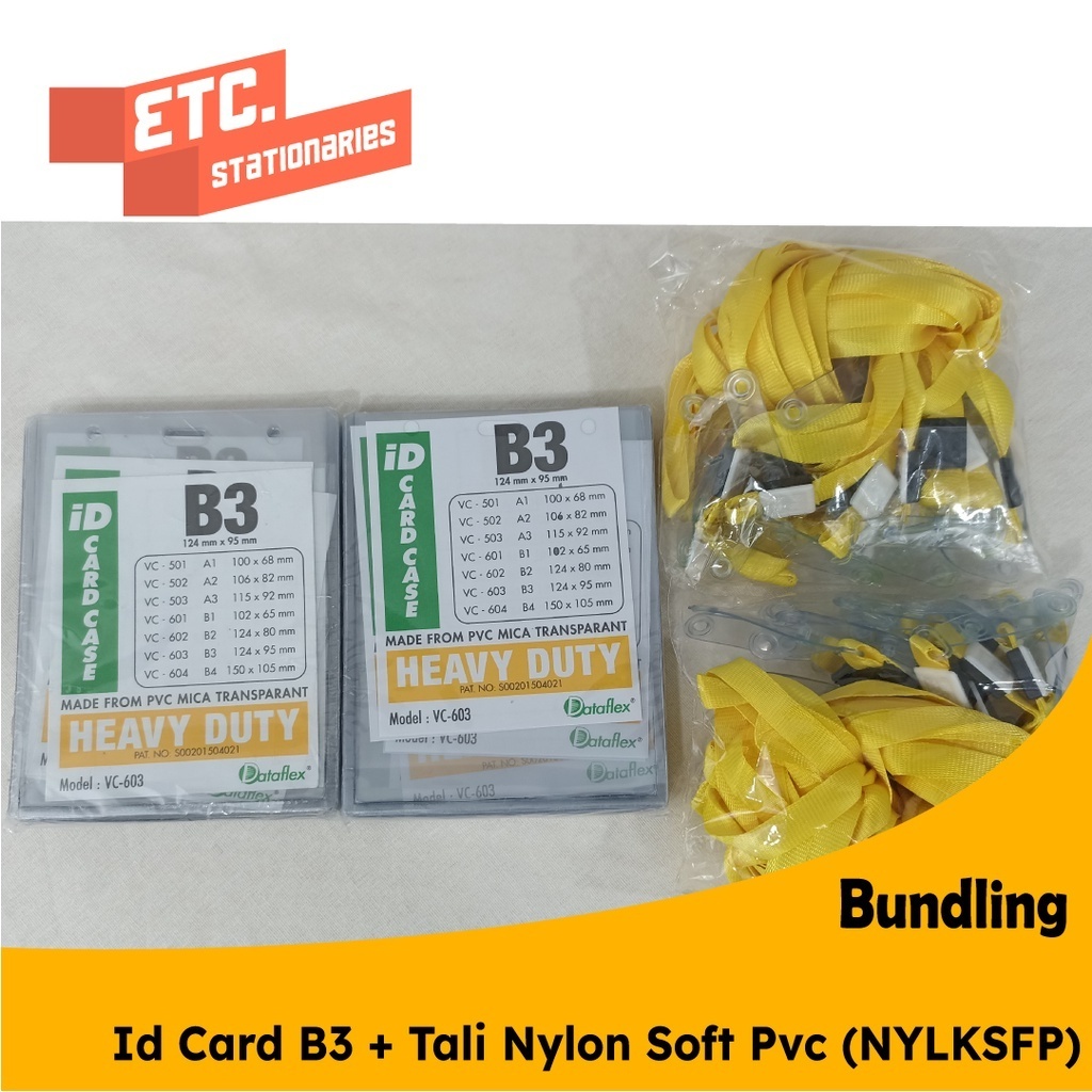 Jual Paket Bundling Id Card B Tali Nylon Soft Pvc Nylksfp Shopee