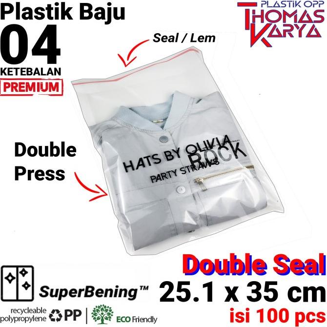 

,,,,,,,] 25.1x35 cm Plastik OPP TEBAL (LEM) DOUBLE SEAL |Plastik Baju Kaos Seal