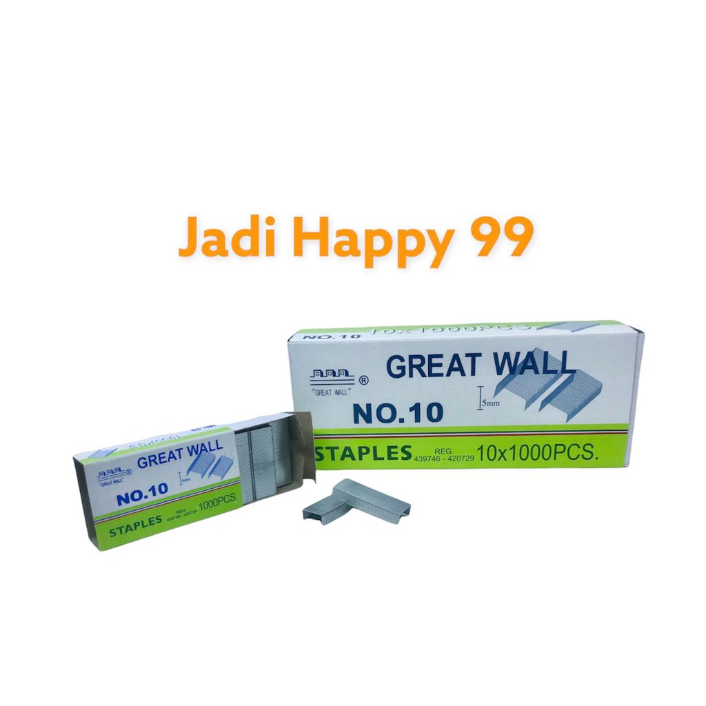 

ISI STAPLES MERK GREAT WALL NO 10 / ISI STAPLER KECIL / ISI CEKREKAN KECIL