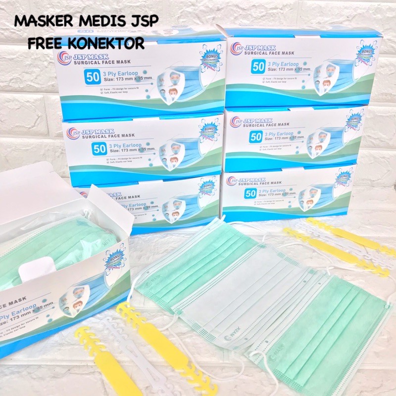 MASKER MEDIS EARLOOP JSP 3PLY (m/MASKER TERMURAH