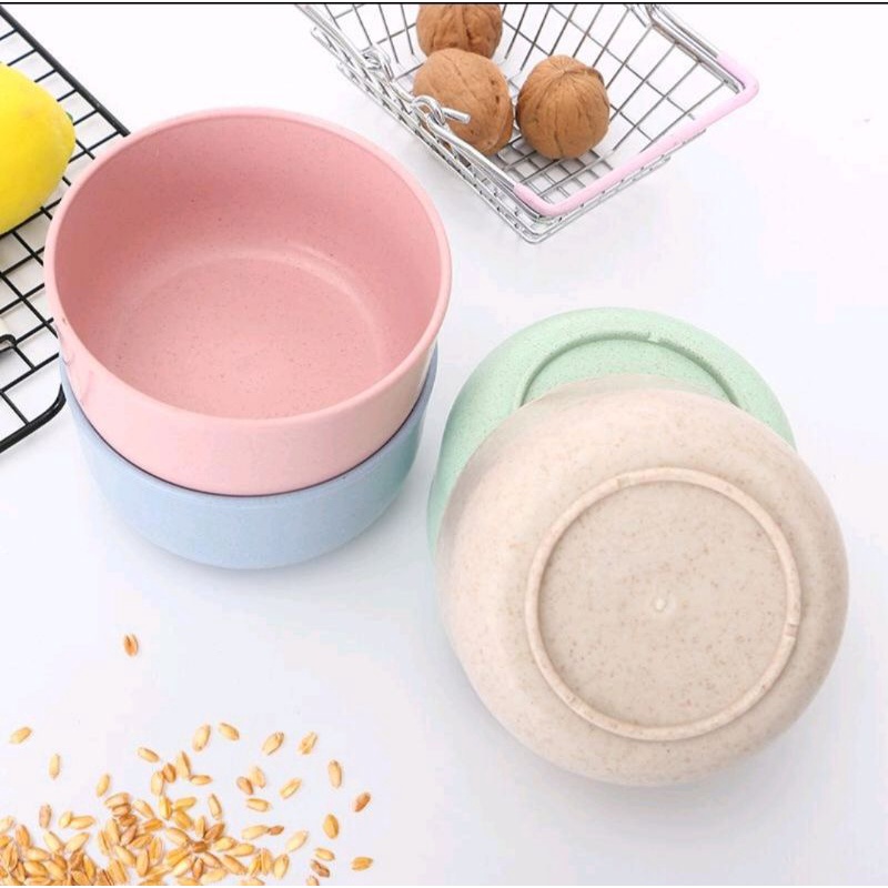 [ BISA COD ] Mangkuk Kecil/Mangkok Wheat Straw/Mangkuk Makan Bowl Set 4pcs warna warni