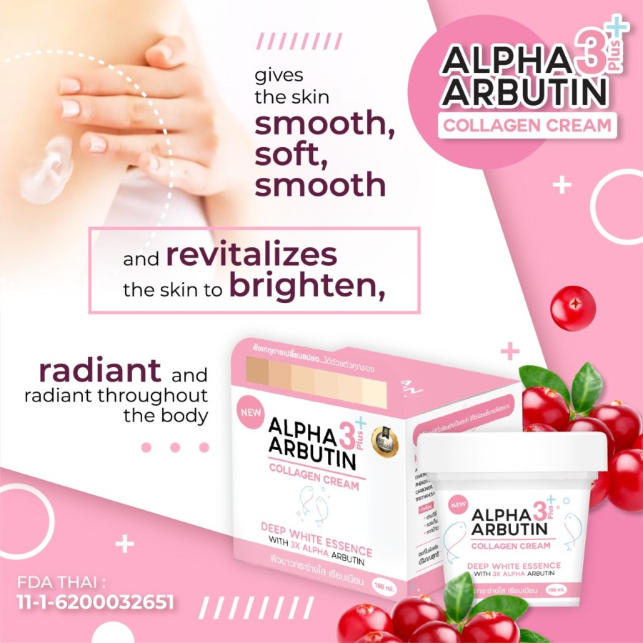 [ Cream Pemutih ] Alpha Arbutin 3 Plus Collagen Deep Essence White Cream