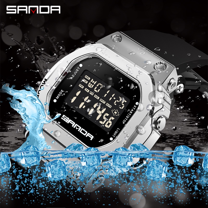 SANDA 2126 Jam Tangan Pria Wanita Digital Sport EL Backlight Tali Rubber Anti air WATCHKITE WKOS