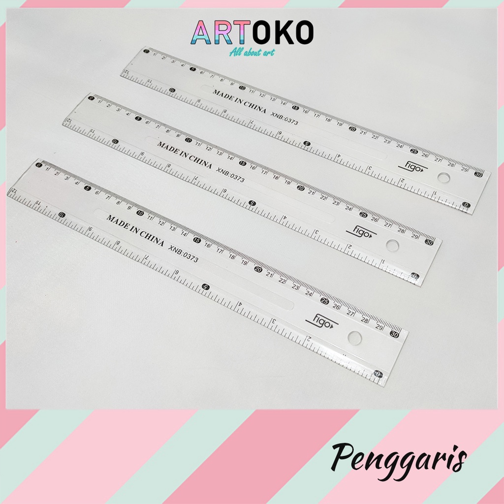 

Penggaris Plastik 30 cm FIGO | ruler pengaris besi