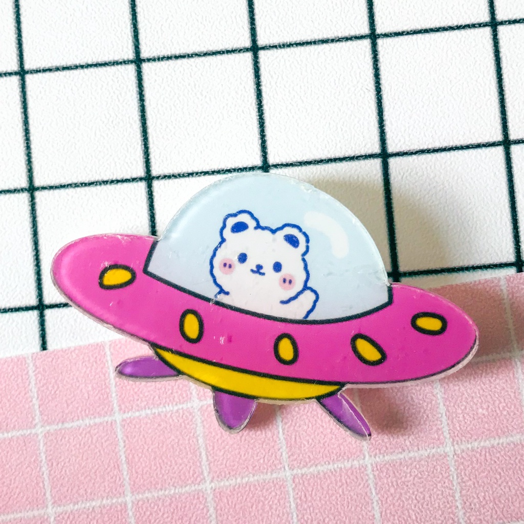 Mores Pin Akrilik Lucu Aksesoris Seri A (Astronot3800) untuk Tas Cute Pin Brooch Pin Bros Acrylic Korean Style