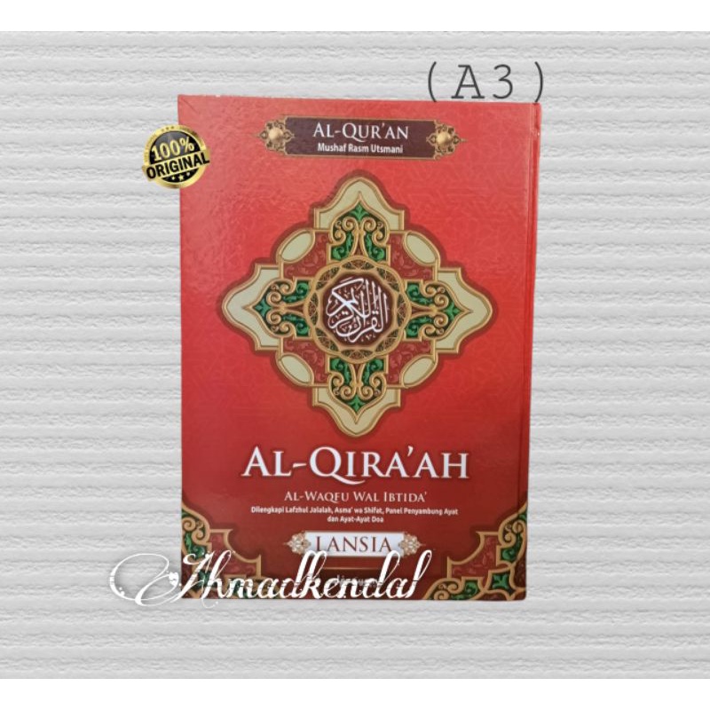 Al Qur'an Al Qiraah Besar Jumbo Uk A3 Alquran Waqaf Ibtida Lansia