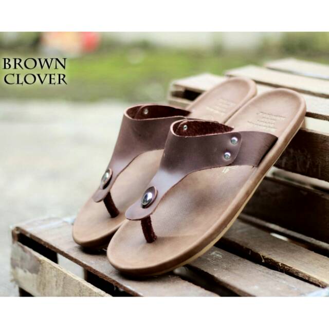 Sendal cevany -cevany clover - sendal kulit cevany pria original clothing model terkini