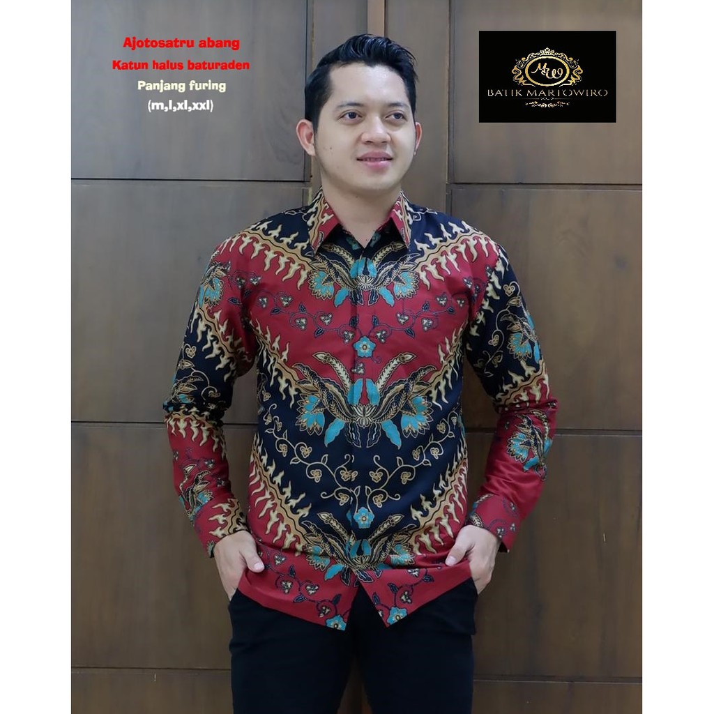 BAGASKARA kemeja batik pria katun sragenan furing modern ORIGINAL