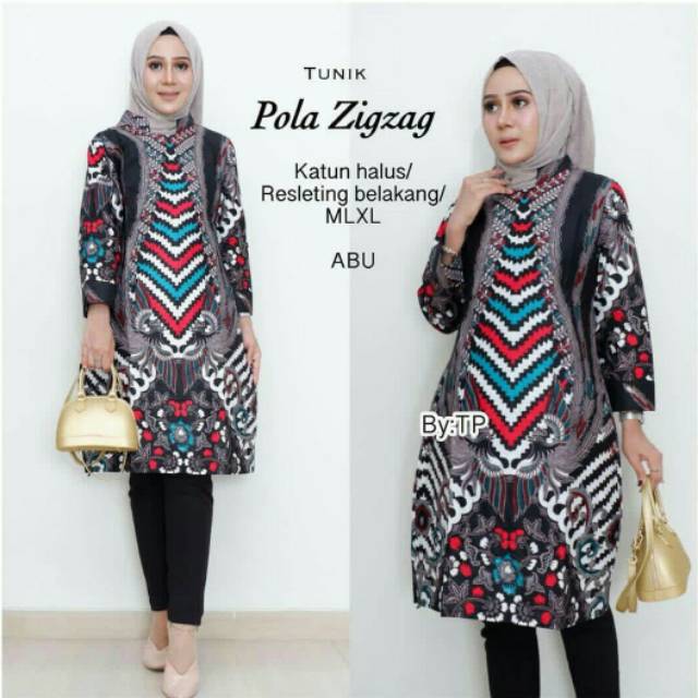 tunik pola zig zag batik