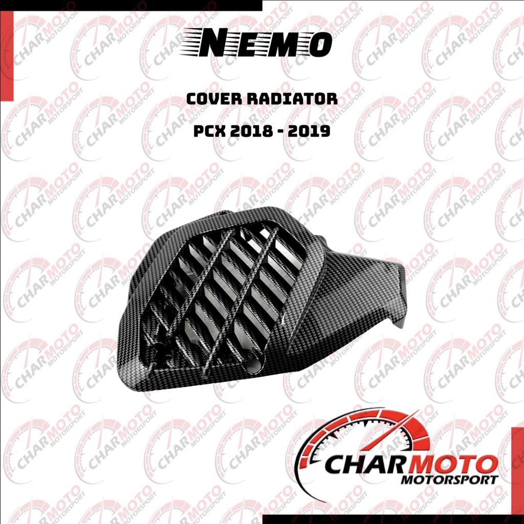 Cover Tutup Radiator Honda PCX 2018-2019 Karbon Carbon Nemo Original PNP - Charmoto