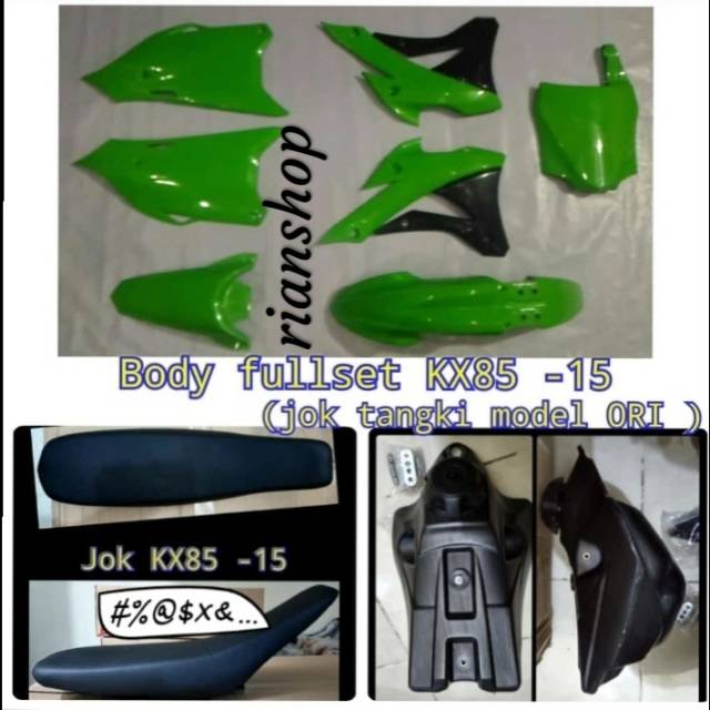 Body bodi fulset kawasaki kx 85 tangki model oringinal pnp di rangka klx atau D-Tracker berkualitas