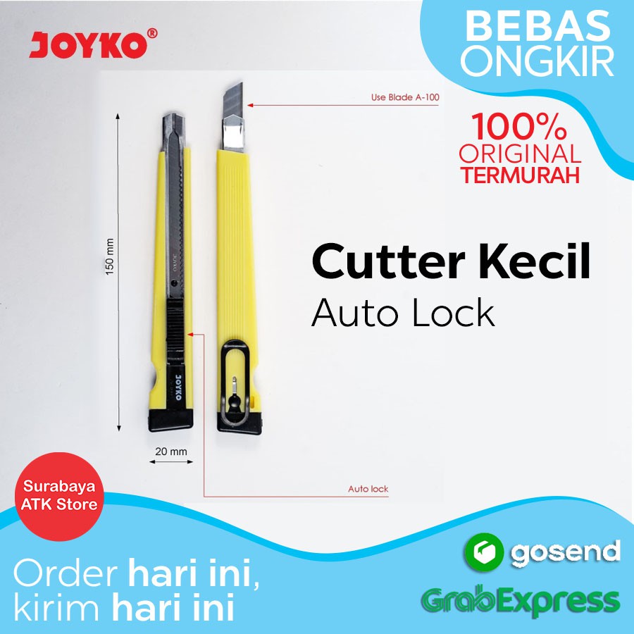 

Cutter Kecil /Silet / Pemotong Joyko A-300A AutoLock