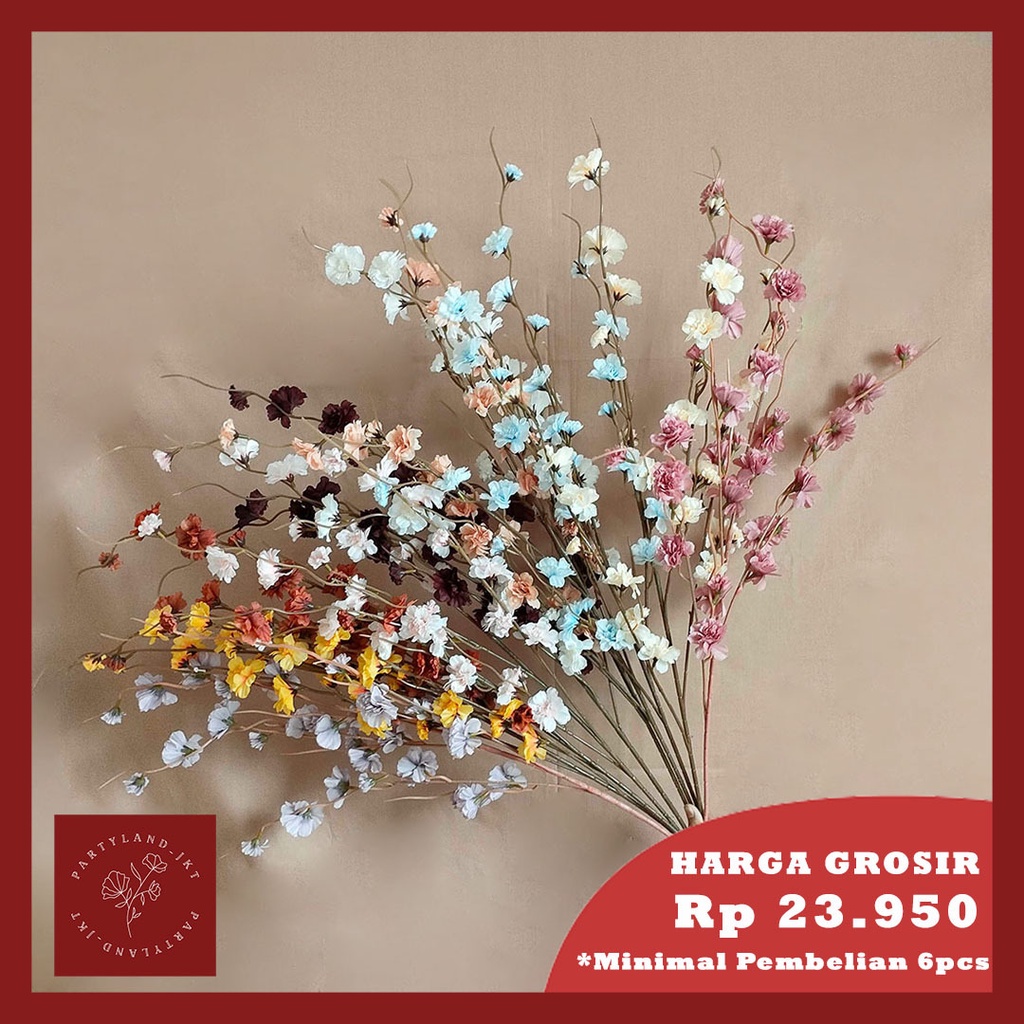 Artificial Flower Japanese Autumn Rosa Flower Bunga Plastik Palsu Buatan Dekorasi Hias Pajangan