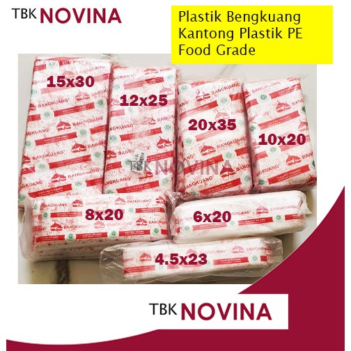 PLASTIK BENGKUANG KANTONG PLASTIK PE BURAM SIZE 4.5x23 s/d 15x30