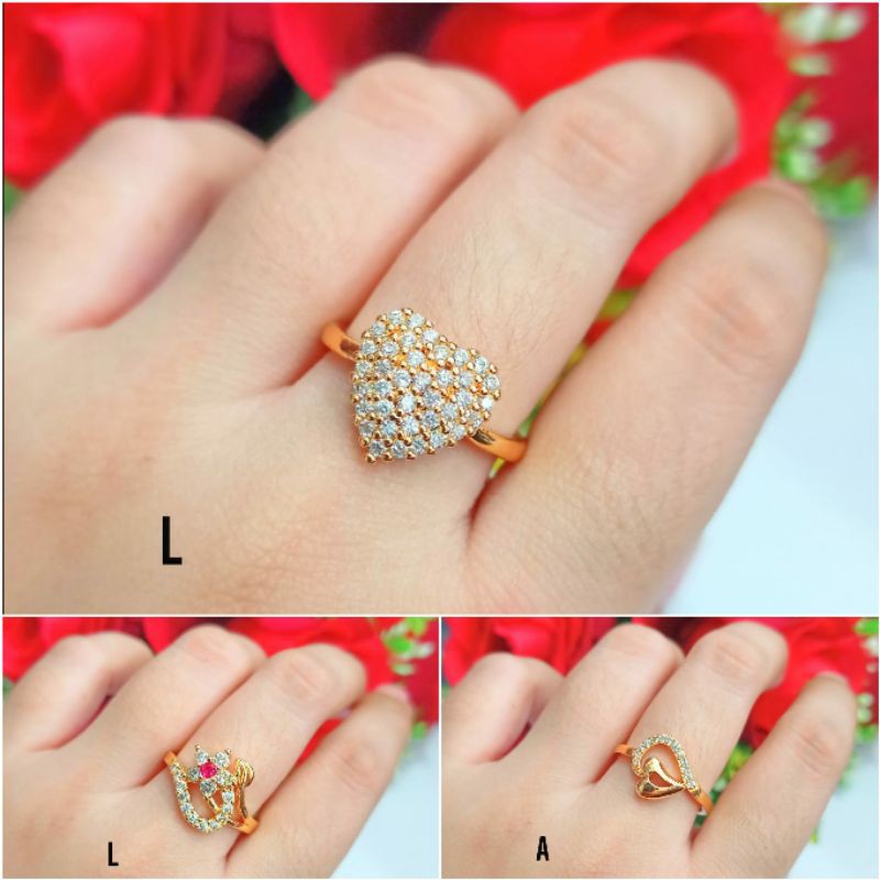 Fourfashion Cincin Xuping Dewasa Love Permata Kekinian PD138