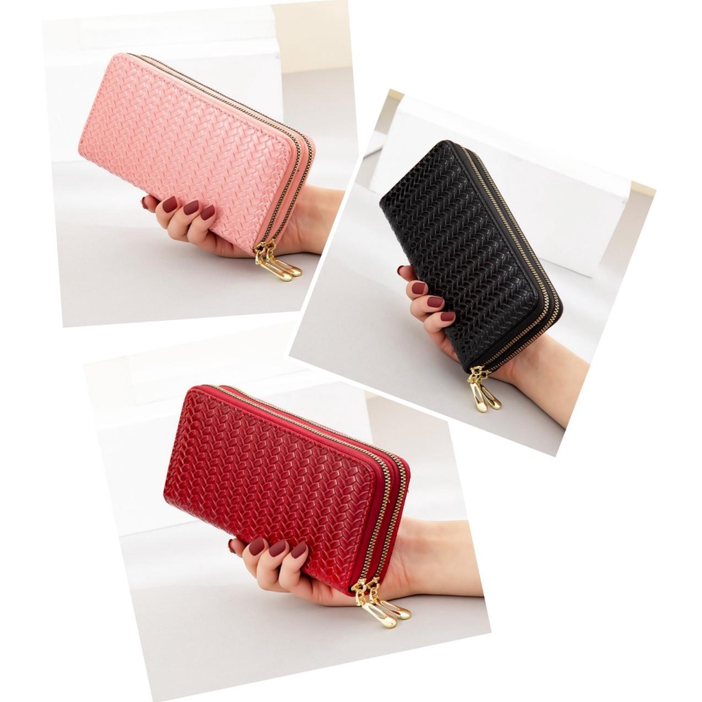 DOMPET PANJANG WANITA 2 RESLETING PESTA KULIT PREMIUM LEGIA FASHION KOREA BRANDED IMPORT SLOT KARTU UANG HP BESAR CEWEK KEKINIAN MURAH REMAJA