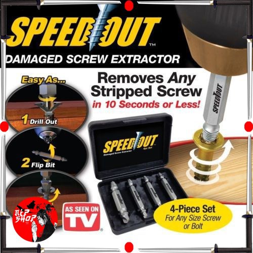 Screw Extractor Broken Striped Screw Remover - Silver