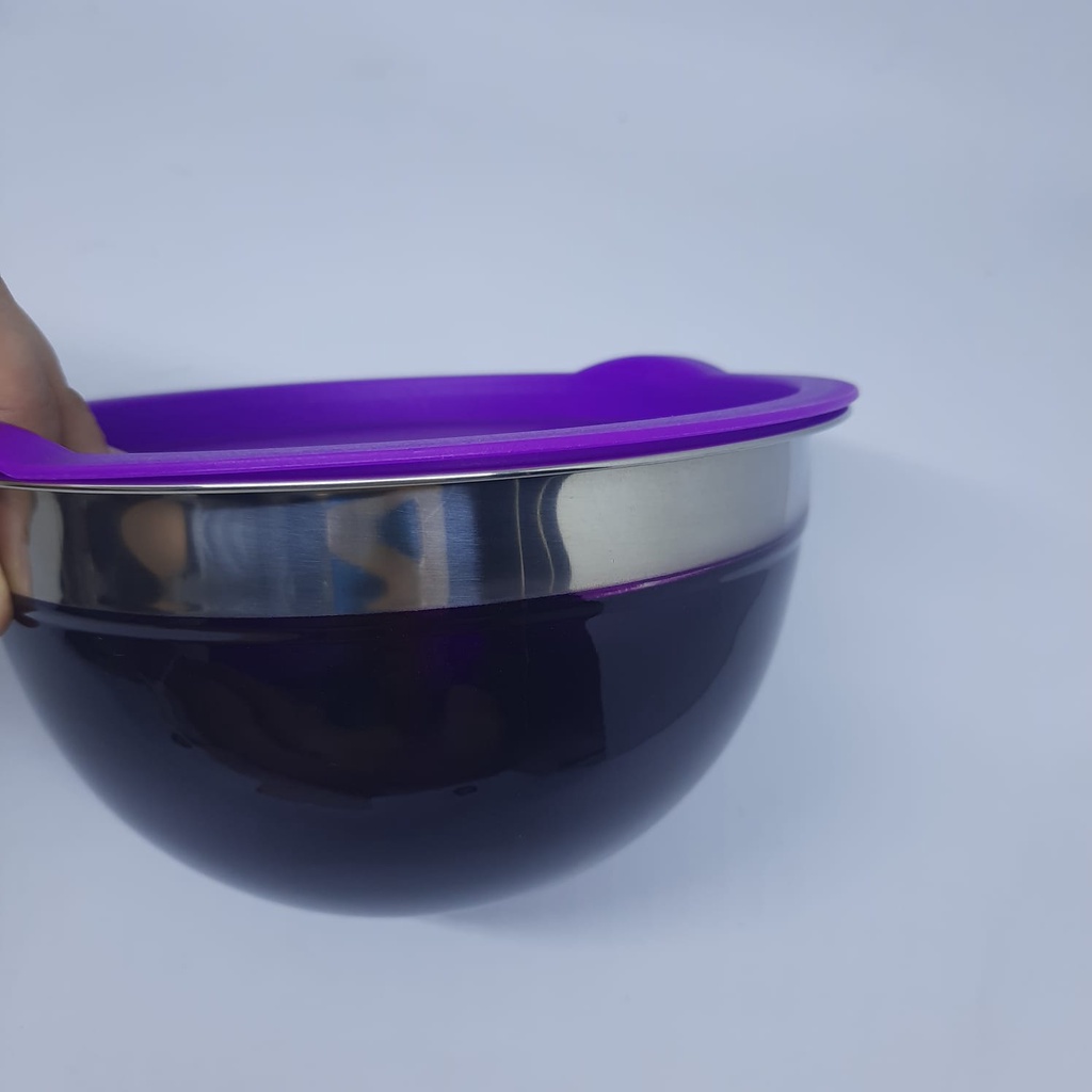 Mixing bowl dengan tutup 18cm purple