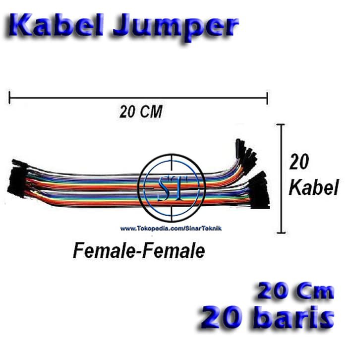 20 Baris Kabel Jumper Breadboard Projectboard 20Cm Female-Male