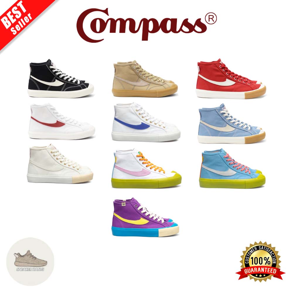 Compass Gazelle High Black White / Cappucino / Bluesky / Redgum / White Red / White Blue / Matcha Bl