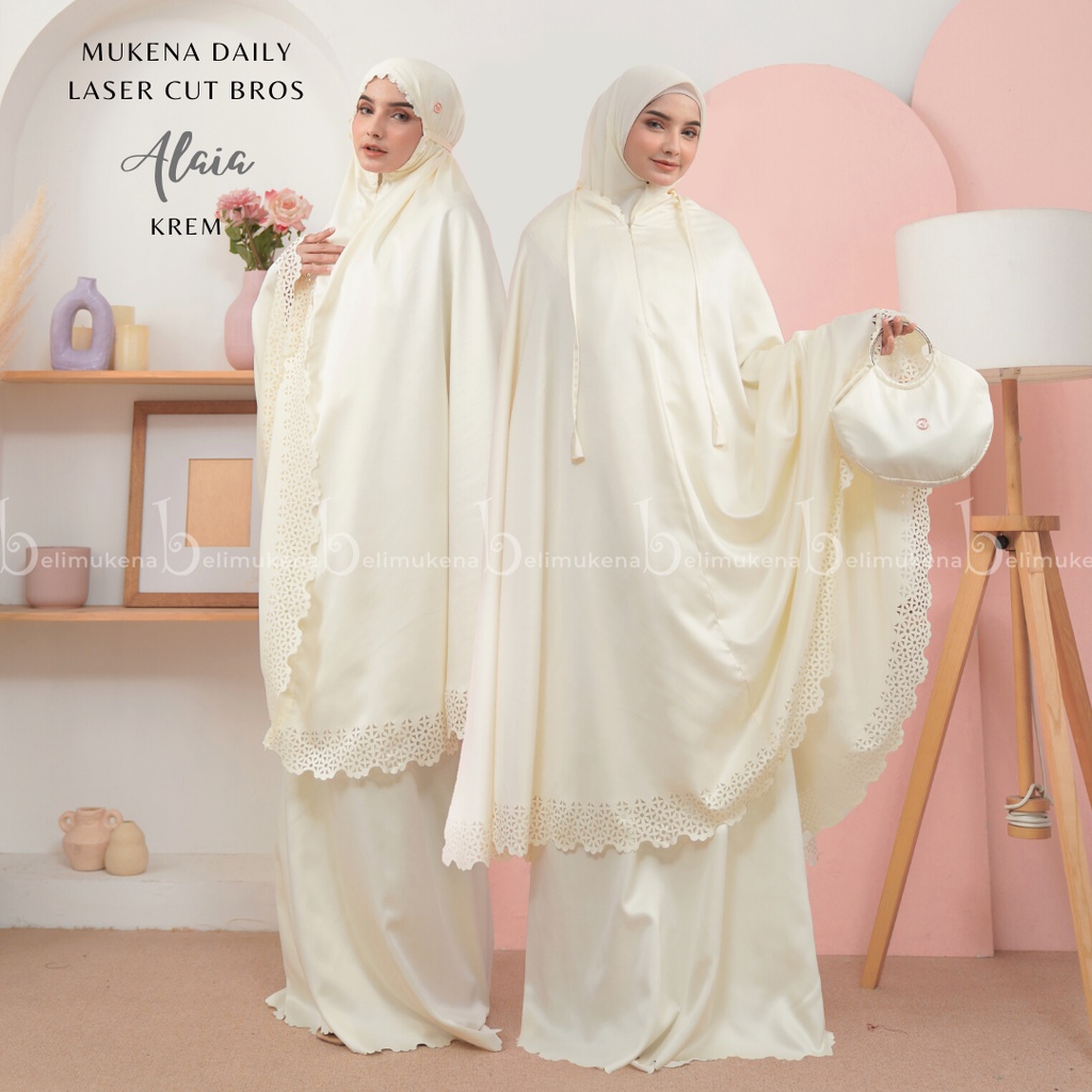 Mukena Dewasa Silky Daily Laser Cut Bros 2in1 Alaia