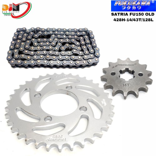 Gear Set Fukukawa Satria Fu 150 Rantai 428H-120L- 43T-14T