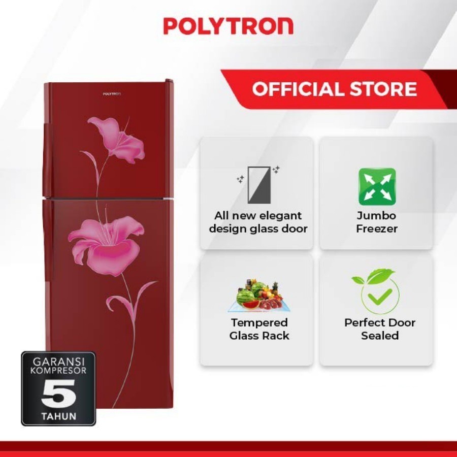 KULKAS POLYTRON PRM 21 BLR LEMARI ES 2 PINTU PRM21BNR PRO 21BLR NEW