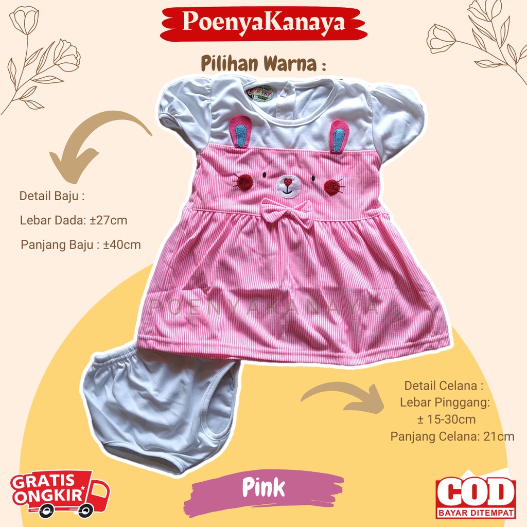 Dress Pendek Bayi Rifky Pita Kucing 3-12 Bulan DS25