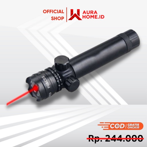 Tactical Red Dot Laser with Mount+Baterai+Charger / Laser Leser Nyala Warna Merah Red Dot  Bunshell 