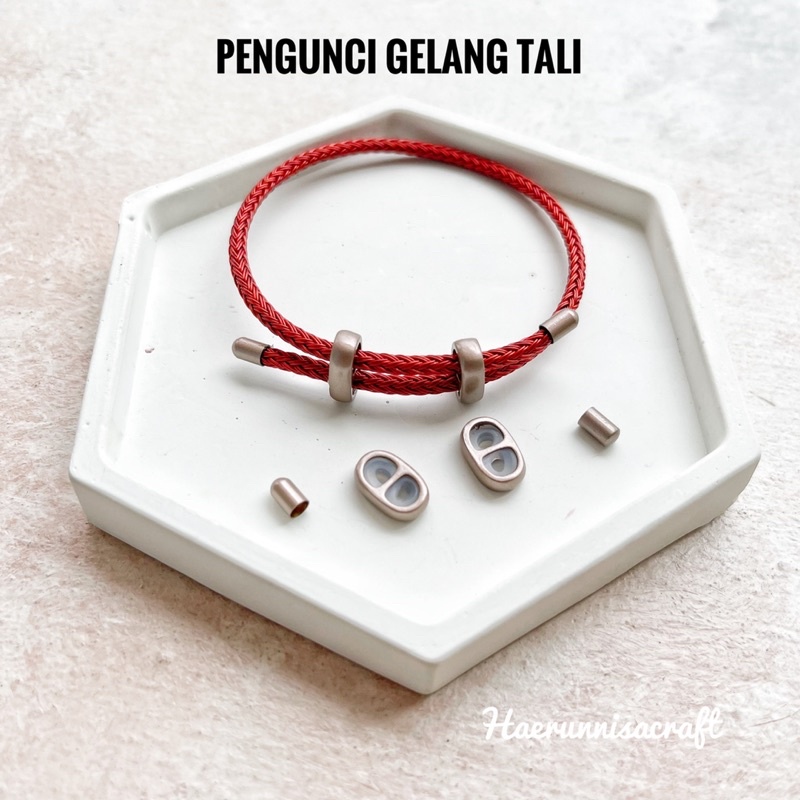 Pengunci Gelang Tali Polos dan Waterproof/Lock Gelang (Pengunci Gold dan Bakar)