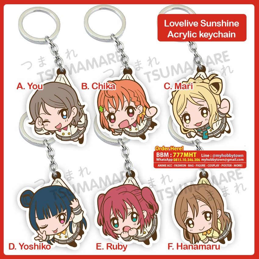 Gantungan Kunci Acrylic Anime Love Live Sunshine (satuan)