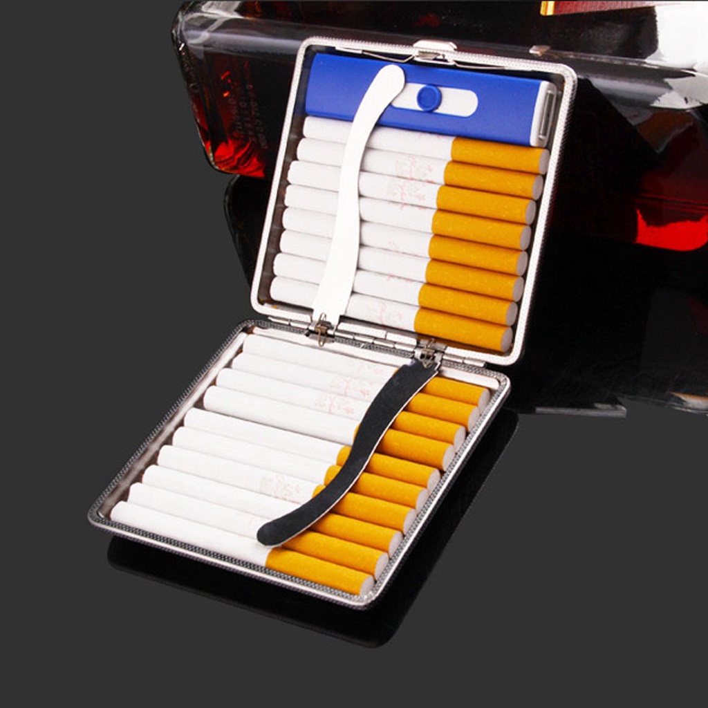 Tempat Rokok Leather Case 20 Slot Kotak Bungkus Rokok Fashion Elegan