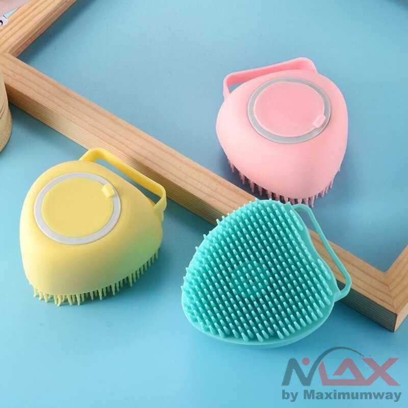 Spons Mandi / Sikat Badan Silikon / Shower brush / Sikat Mandi Silikon Dispenser portable Bath Brush With Hook Soft Silicone Baby Showers Cleaning Mud Dirt Remover Massage Back Scrub Showers Bubble Non-toxic Brushes