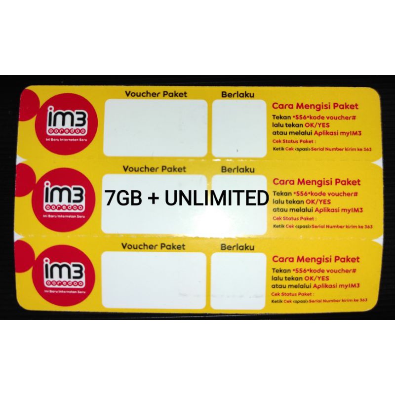 voucher Indosat Freedom Unlimited 7GB
