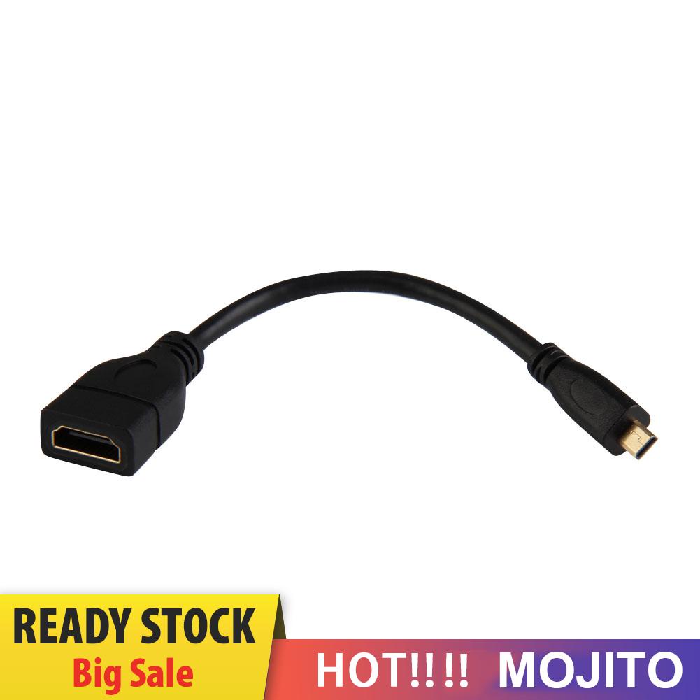 MOJITO Micro HDMI-compatible Male D to HDMI-compatible Female A Jack Adapter Cable