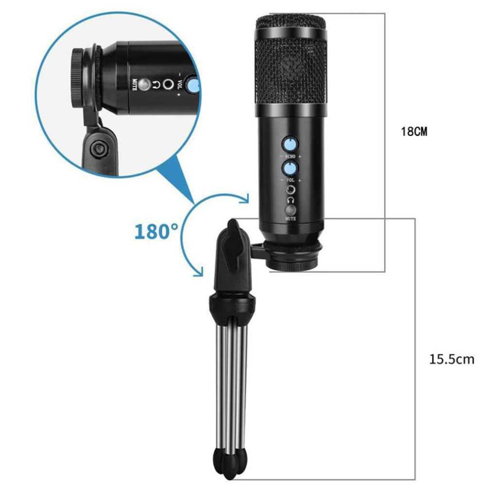 TaffSTUDIO Tech Microphone Condenser USB Mikrofon with Stand -UD-900FX ( Mughnii )